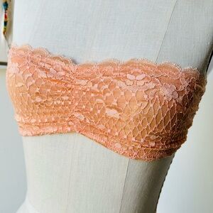 Free People Intimently 🍑 bandeau lace top peach strappy back size M